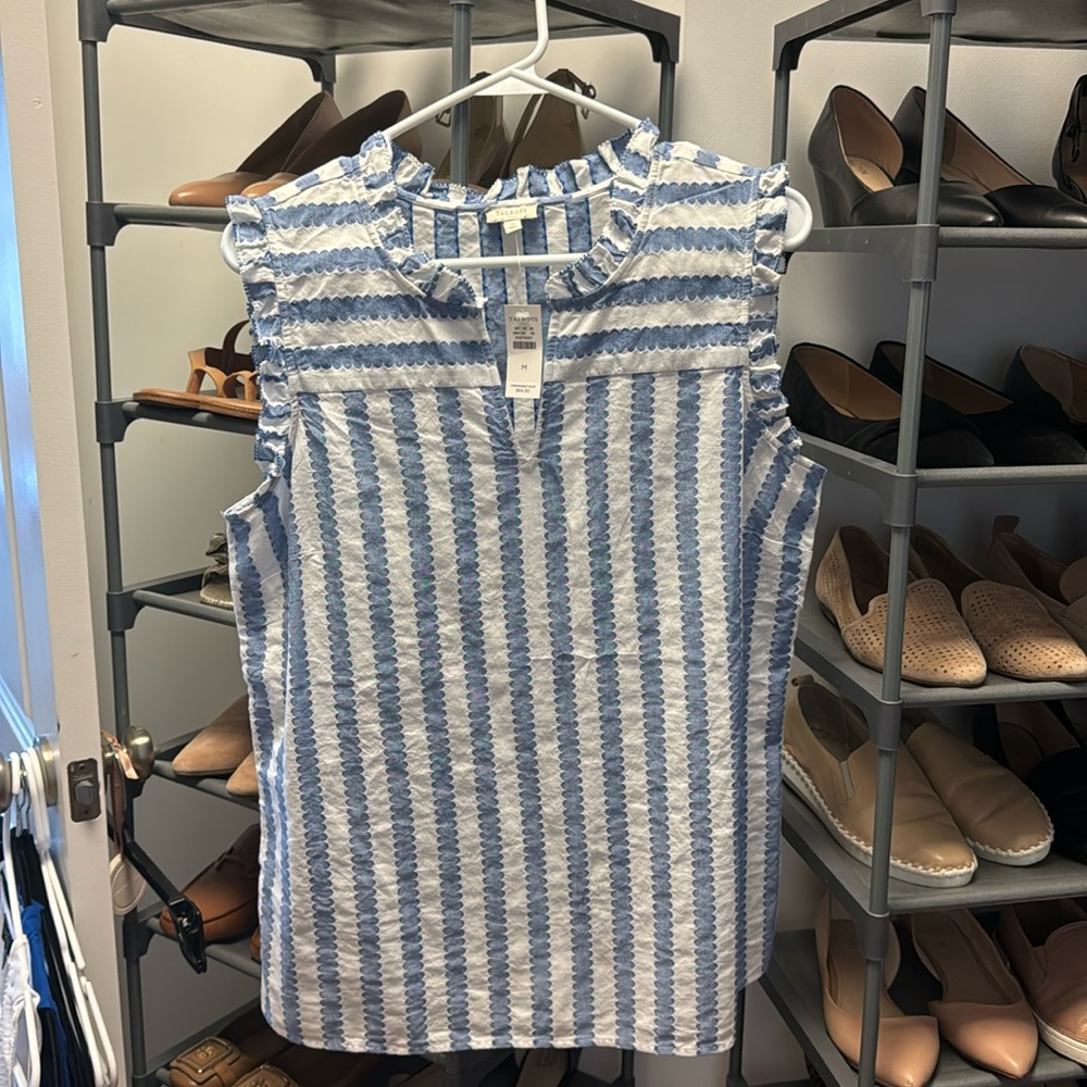 NWT TALBOT’s sz M blue and white stripe top